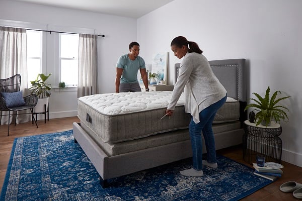 Use handles to realign mattress